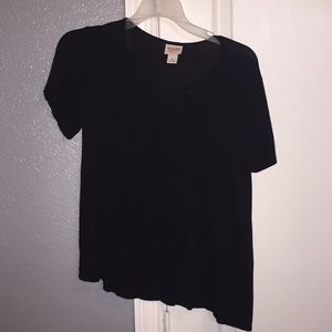 shirt with cross laces in front